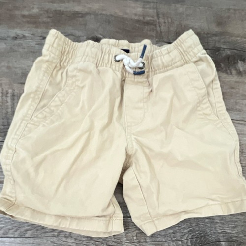 Gap Boys Beige Cotton Casual Shorts Size 6/7 Drawstring Pockets Elastic Waist