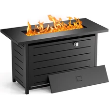 Chitooma 59956 42" Rectangular Gas Fire Pit Table, 60,000 BTU Propane Fire Pits