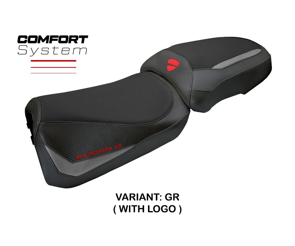 Seat cover Aura Comfort Gray + logo Tpz comp DUCATI MULTISTRADA V2 2025 2026