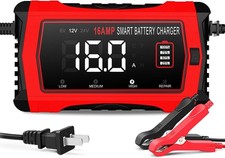16-Amp Smart Battery Charger 6V/12V/24V, Fully Automatic Trickle Charger Main...