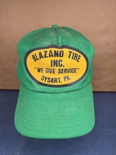 Vintage Blazano Tire Inc Dysart Pennsylvania Service Green USA Made Snapback Hat