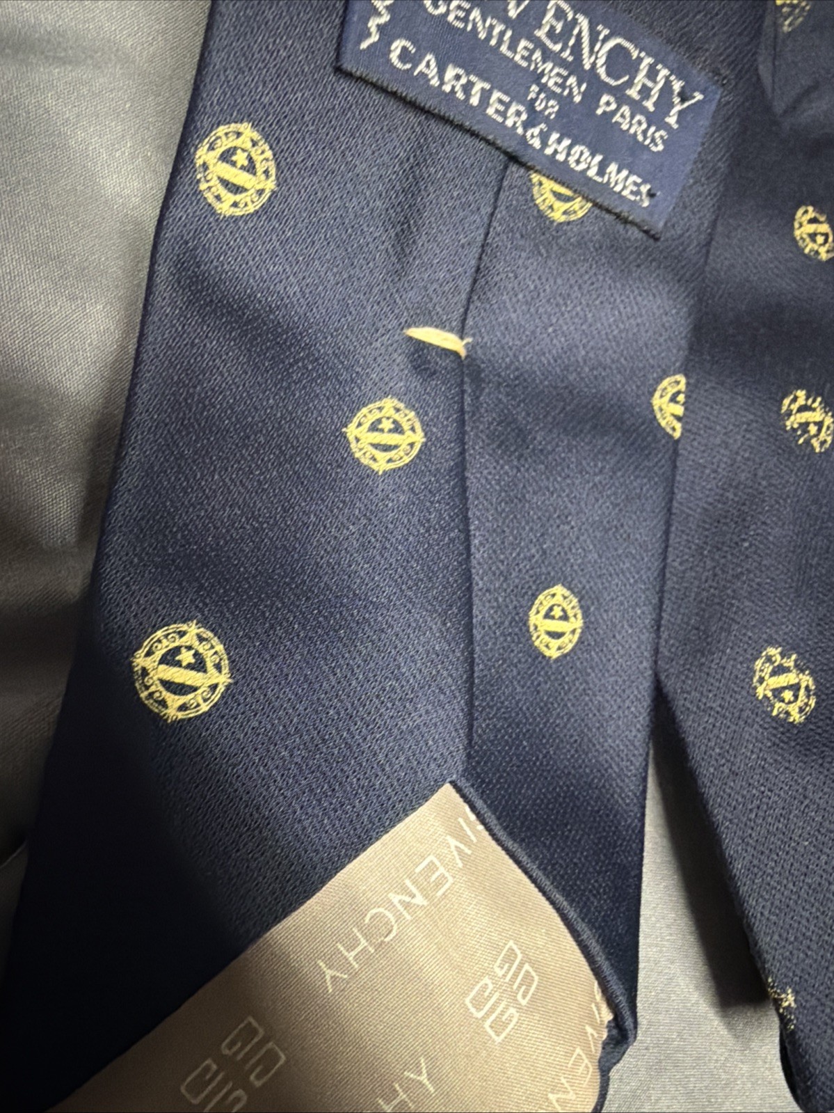 Givenchy Necktie Blue Geometric Pattern Neck Tie … - image 5