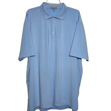 Peter Millar Summer Comfort Mens XXL Blue Performance Golf Polo Shirt Stretch