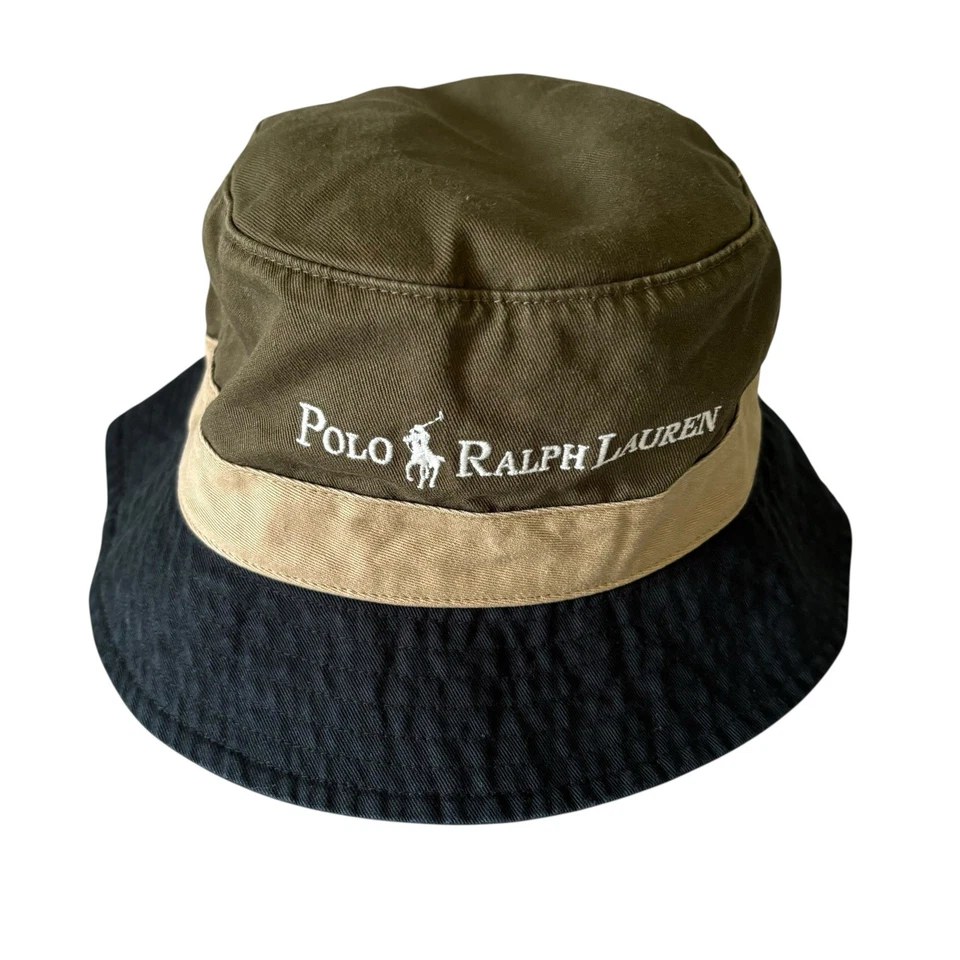 Polo Ralph Lauren цвет блокировки саржи ведро шляпа оливковый черный размер L/XL новый - Изображение 2 из 4
