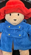 Vintage Paddington Bear Plush Eden Toys Red Hat Blue Coat Stuffed Anima