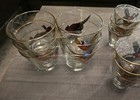 Vtg 18 Piece Hazel Atlas 22K Gold Pheasant Birds Barware Glasses  — photo 4