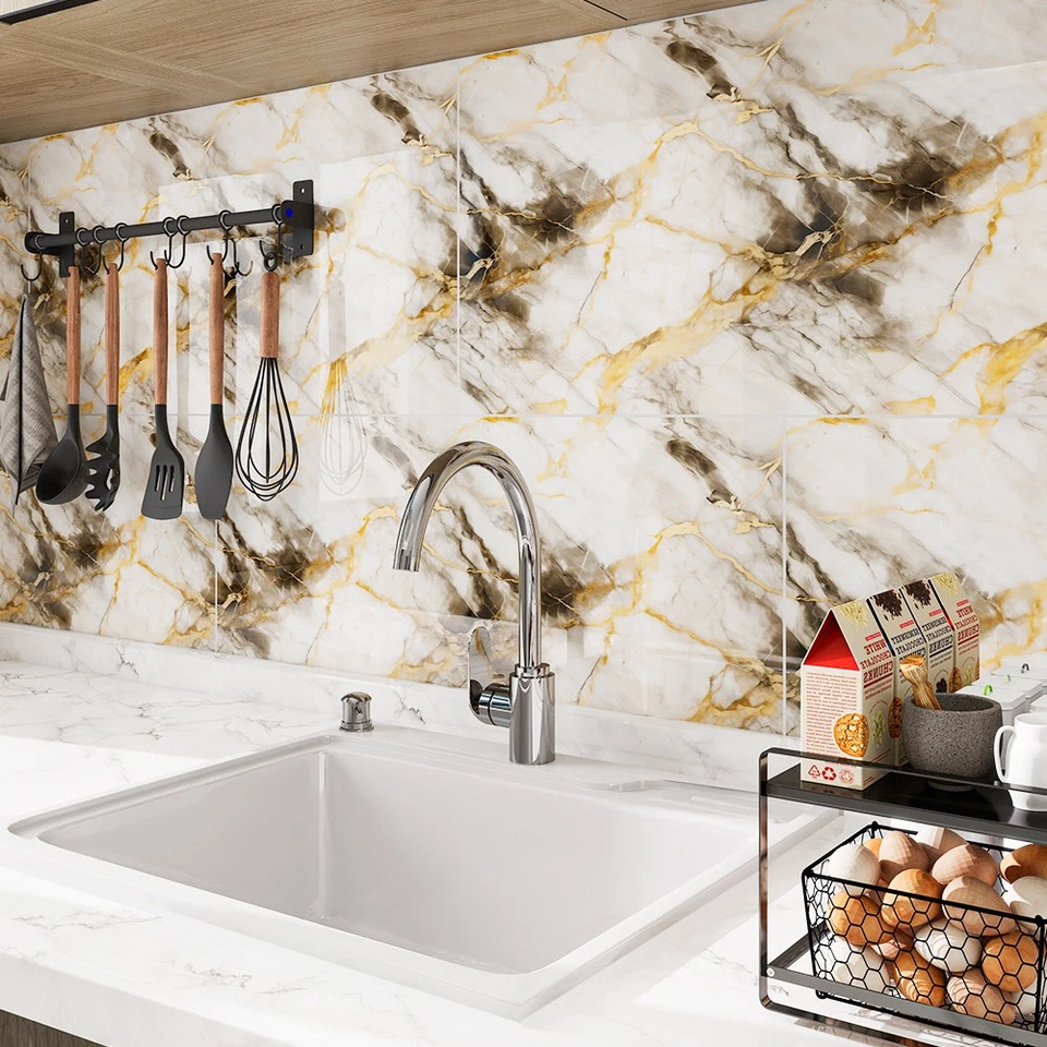 20/40pcs Waterproof Peel&Stick Marble Wall Tiles,23.6"x11.8" Self-Adhesive Stick - Image 2 of 4