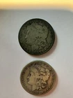 1889 & 1900 Circulated Morgan Dollars Uncertified 90% Silver US Coins Lot of 2