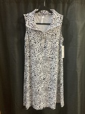 Lulu B S Collar Zip Dress Cheetah Print Black White Upf50