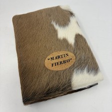 1981 Martin Fierro Genuine Cowhide Book Argentina Spanish Rustic Decor