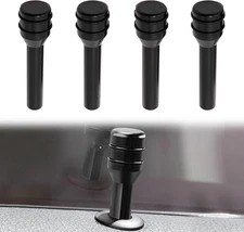 4 PCS Car Door Lock Knobs, 1.93" X 0.47" Aluminum Alloy Inner Black