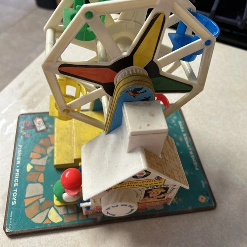 Vintage Fisher Price Musical Ferris Wheel #969 Tested Works 1966 Toy Playset