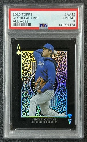 SHOHEI OHTANI PSA 8 2025 TOPPS BASEBALL #AA-12 ALL ACES DODGERS SSP