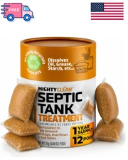 Septic Tank Treatment - 12 Pods, 1 Year Supply - RV Toilet Treatment - Dissolvab