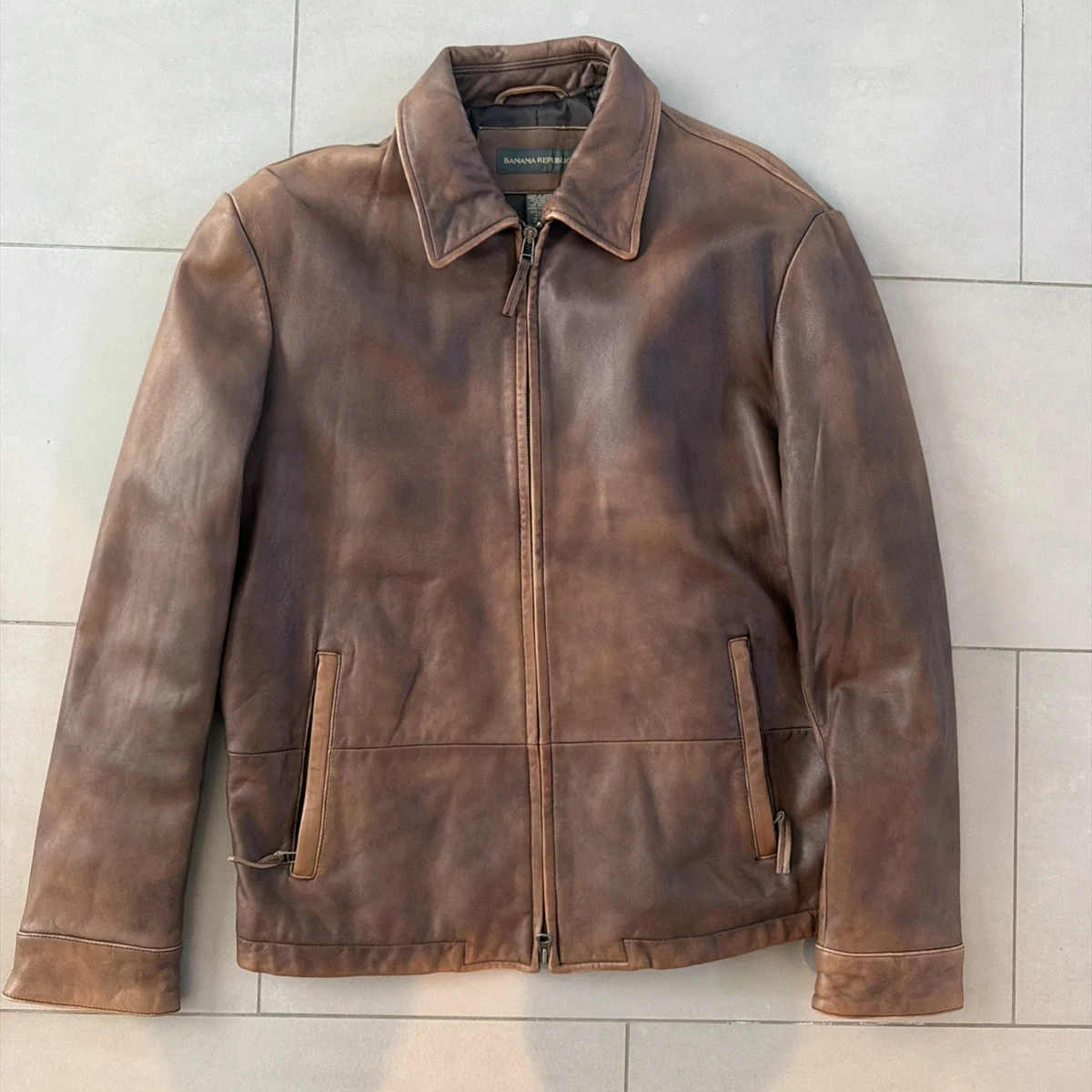 banana republic leather bomber jacket products for sale | eBay