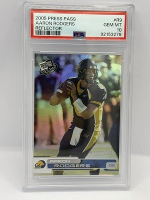 2005 Press Pass AARON RODGERS Reflector Refractor Rookie (RC) /500 PSA 10
