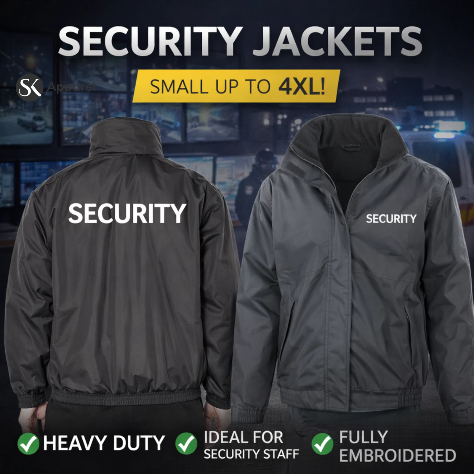 SECURITY Waterproof Jacket Black Windproof Doorman Bodyguard Bouncer Guard sia
Opens in a new window