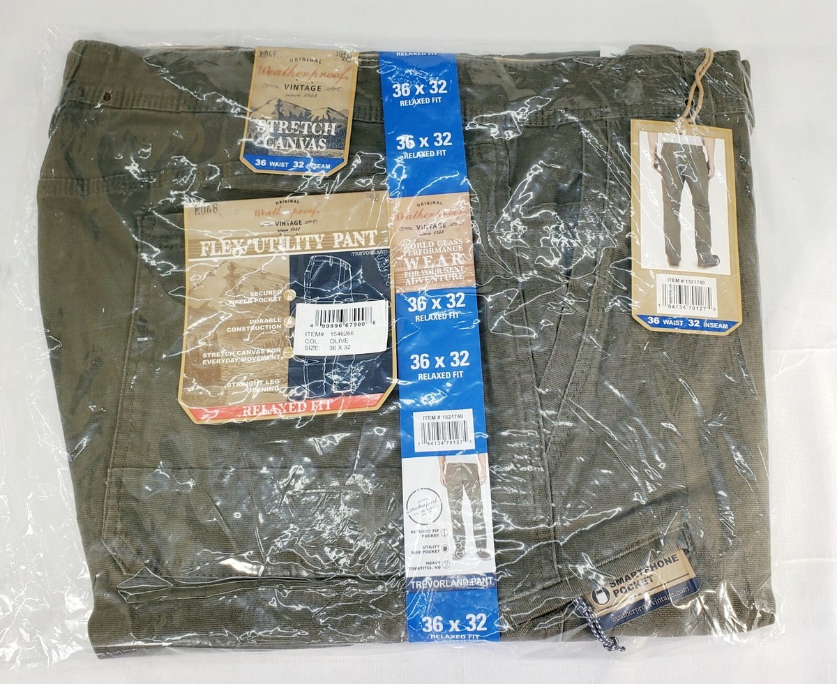 Weatherproof Vintage Mens Pants Flex Utility Stretch Canvas