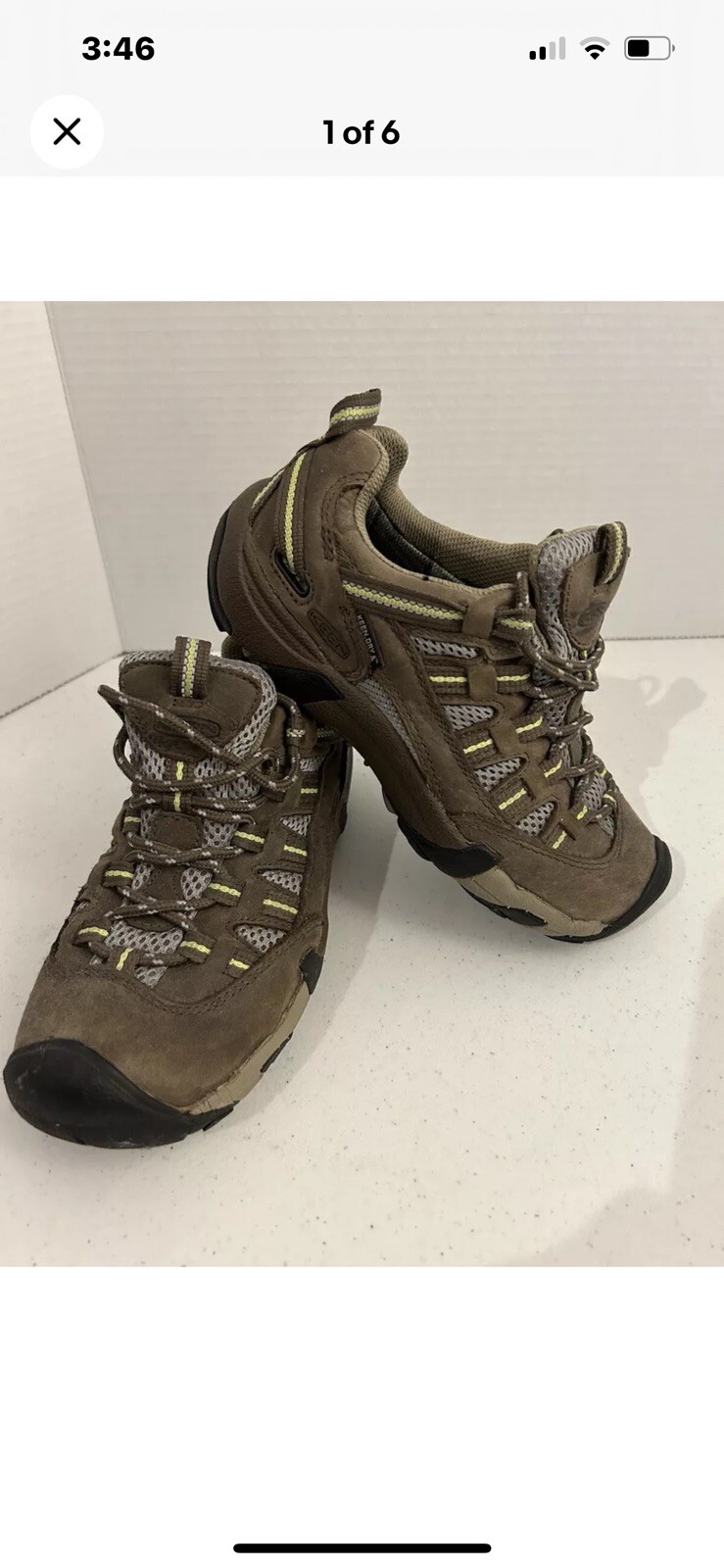 Scarpe da trekking Keen Dry marroni impermeabili in pelle da donna taglia 5