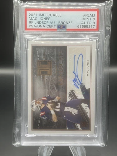 2021 Impeccable Mac Jones RC Rookie Landscape Auto /25 Patriots - PSA 9/9