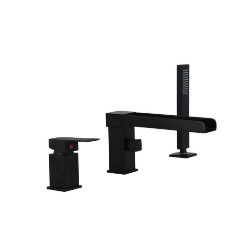 3pcs Negro 360 ° giratorio Baño lavabo Grifo Mezclador Grifo Grifo Montado - Imagen 2 de 10