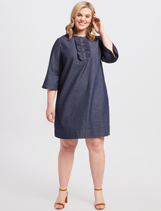 draper james chambray ruffle dress