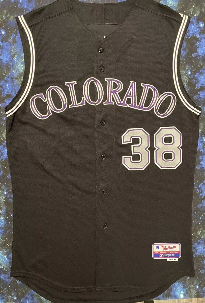 colorado rockies black sleeveless jersey