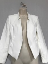 Bnwt Louche Ladies Open Front Hallte White Jacket Size 8/xs