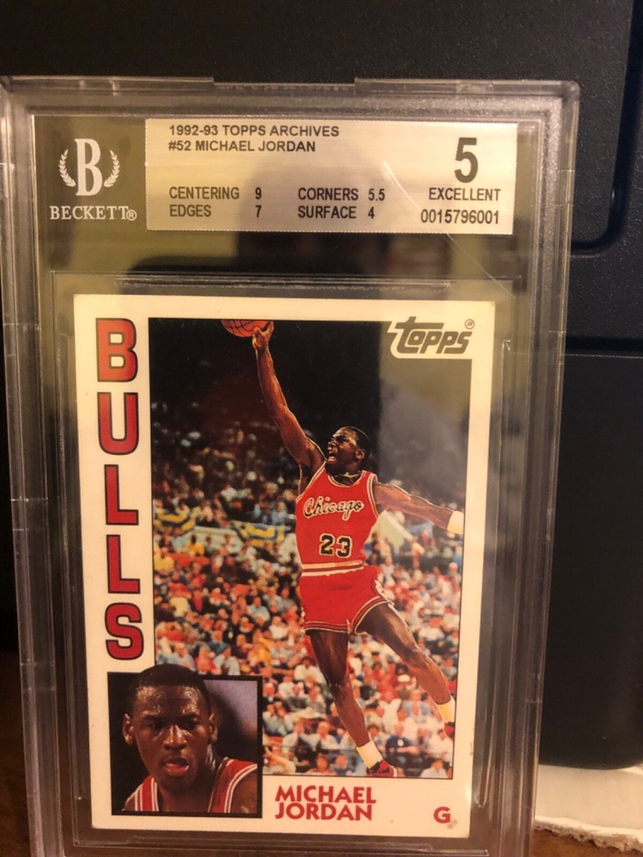 1992-93 Topps Archives #52 Michael Jordan Card graded 5