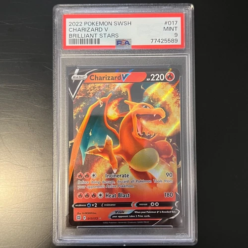 2022 Pokemon SWSH Brilliant Stars #017 Charizard V PSA 9 MINT