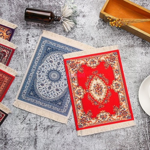NEW Persian Mini Woven Rug Mat Mousepad Carpet Pattern Cup Laptop PC Mouse Pad - Picture 14 of 49