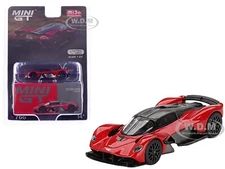 ASTON MARTIN VALKYRIE HYPER RED 1/64 DIECAST MODEL CAR BY MINI GT MGT00766