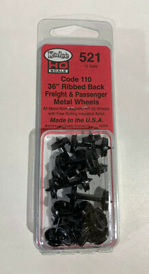 neu Spur H0 Kadee Nr.521  36'' Diameter Ribbed Back Metal Code 110 (12 Stück)