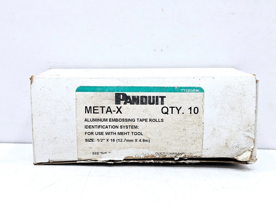 LOTE DE 16 CINTAS PANDUIT META-X CINTA DE ESTAMPADO ALUMINIO COLOR NATURAL 1/2" X 16 M Foto 3 de 4