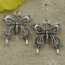 Free Ship 76 pcs tibetan silver butterfly charms 26X23mm L-3294