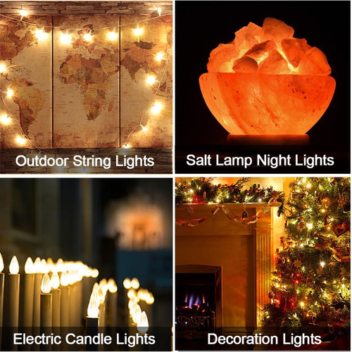 6 Pack C7 Clear Led Replacement Christmas Light Bulb, C7 E12 Base 120V Waterproo - Picture 6 of 12
