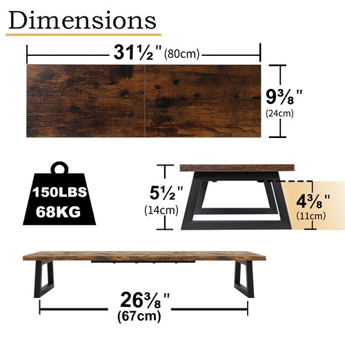 31.5 inch Dual Monitor Stand Riser for Wood & Steel Desktop Riser Organization. - 第 31/35 張圖片