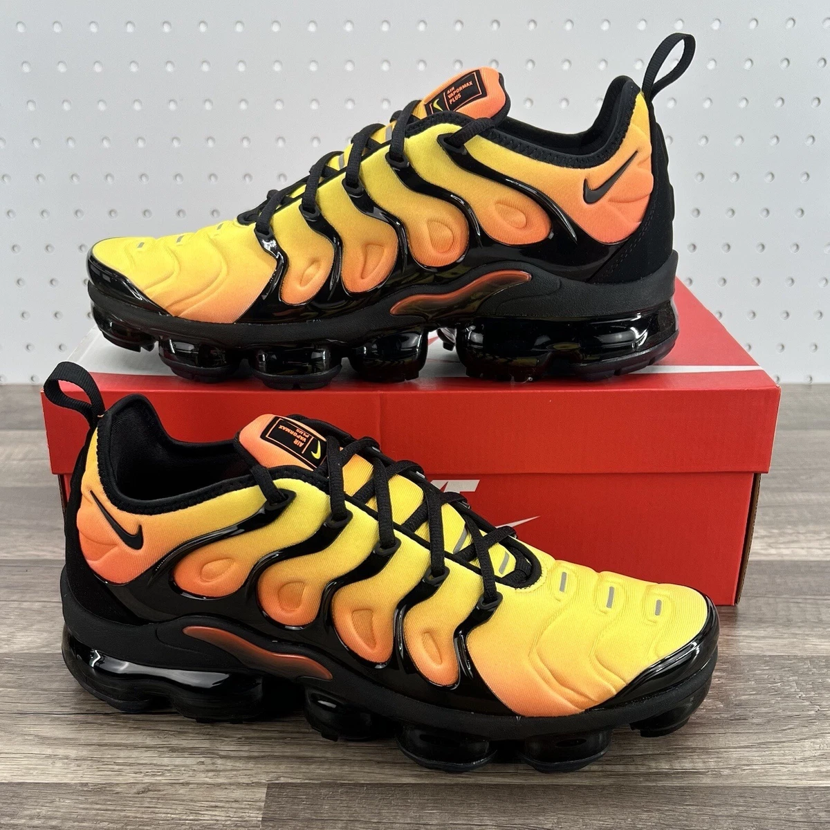 Vapormax white black total orange sales