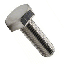 M5-0.80 x 8 mm Steel Hex Bolts, 18-8 Stainless Steel A2, FT, UNC, DIN 933, 25 PK