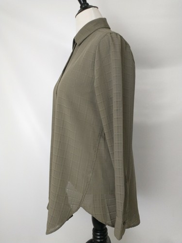 Top Van Heusen donna taglia L manica lunga semi trasparente con bottoni grigio - Foto 2 di 7