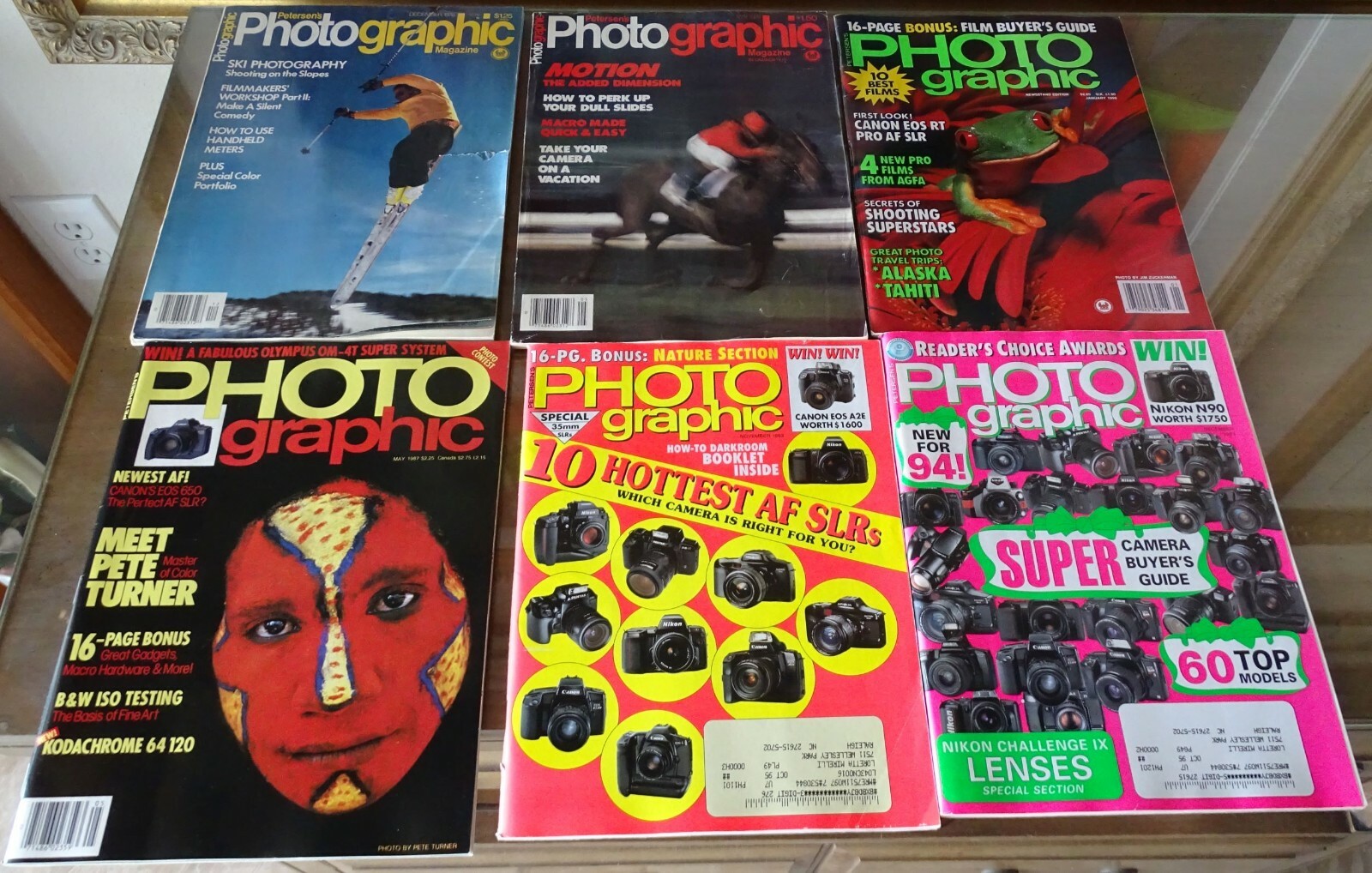 6 Vintage Petersen's PHOTOGRAPHIC Photo Graphic Magazines 19761993