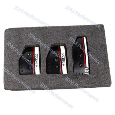 Black SPARCO 3pcs/set MT Car Aluminum Accelerator Clutch Brake Pedals Pad Covers