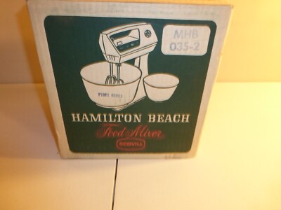 Vintage HAMILTON BEACH SCOVILL Portable Mixer with Cord & Beaters NEW