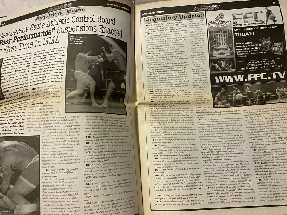 FULL CONTACT FIGHTER 2004 MMA Newspaper Magazine Shooto Pride Fc UFCK-1 - Image 4 of 4