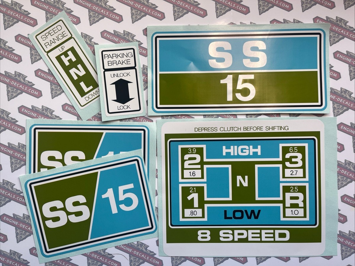 Sears SS15 Tractor Decal Set 15-hp Pre Craftsman Green White