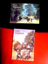 THIS ENGLAND GREETINGS CARDS PAIR CALDON CANAL STAFFORDSHIRE LUNCHTIME INTHE FIE