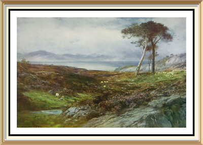 Original 1929 Lithographie alter Druck von John MacWhirter HEATHER SCOTTISH HIGHLANDS
