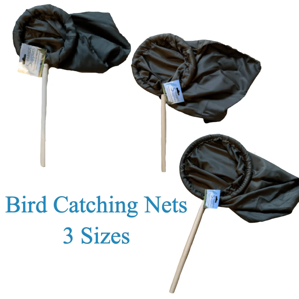 Bird Catching Net - 3 Sizes - Wooden Handles - Parrot Aviary Net, Parakeet  Net