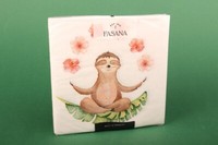 "Servietten \"Mr Sloth\" Fasana Papierservietten 33X33 Napkins Yoga Entspannung"