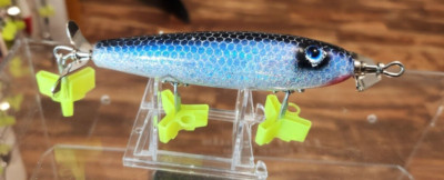 4.5 '' Handmade Jensen Luhr chopper blades  topwater lure ( Holographic blue )